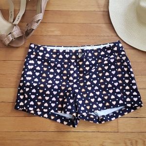 J. Crew Factory Heart Print Chino Shorts